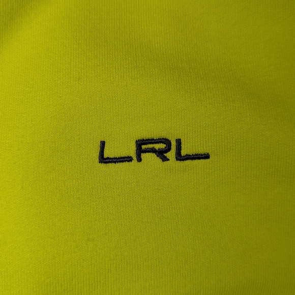 Lauren Ralph Lauren Lime Green Blue Trim Terry Quarter Zip Hoodie Size Small GUC - Picture 8 of 16